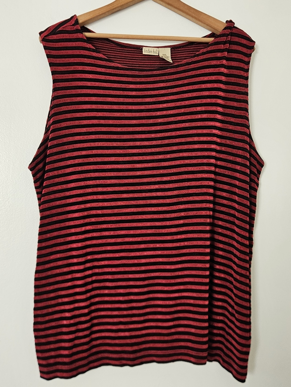 Linden Hill Womens Top XXL Liquid Knit Stretch Striped Travel Preppy Lagenlook
